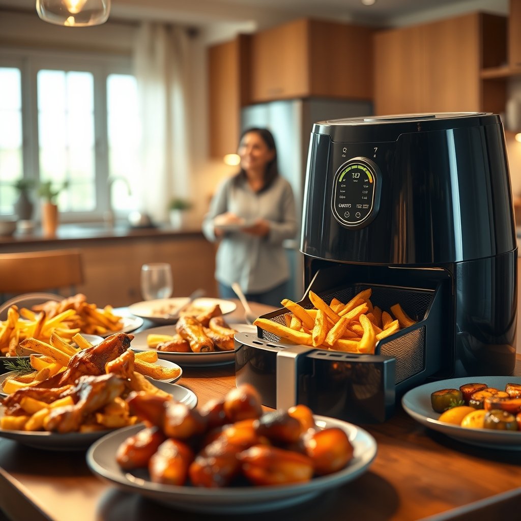 air fryer in action