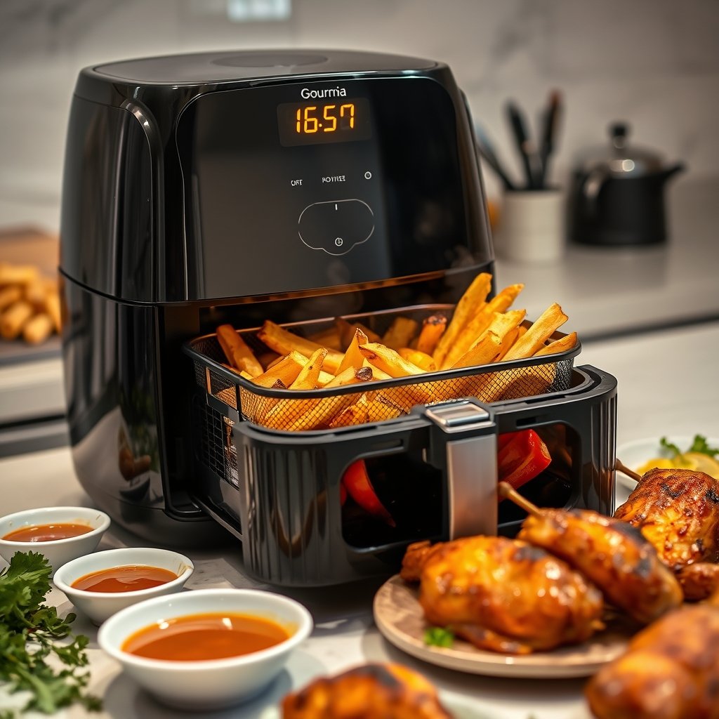 air fryer in action