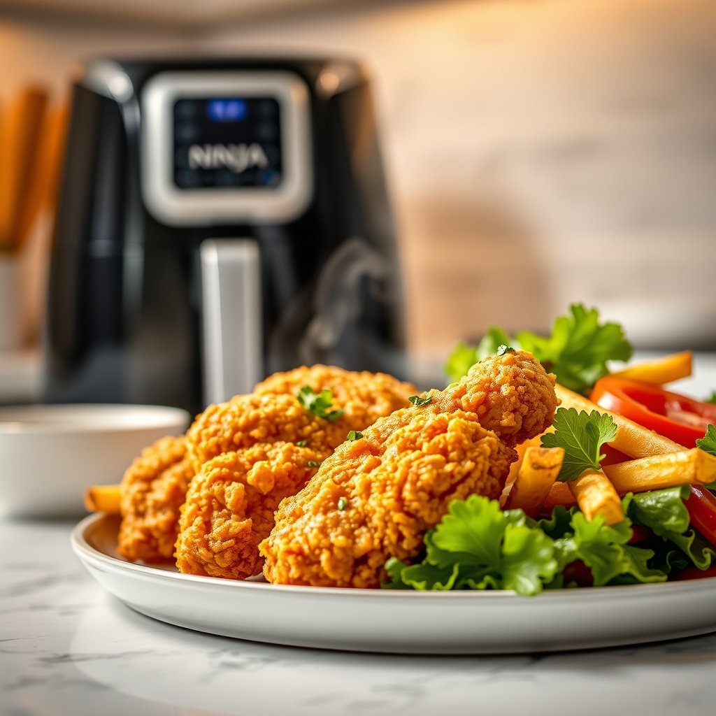 ninja airfryer in action
