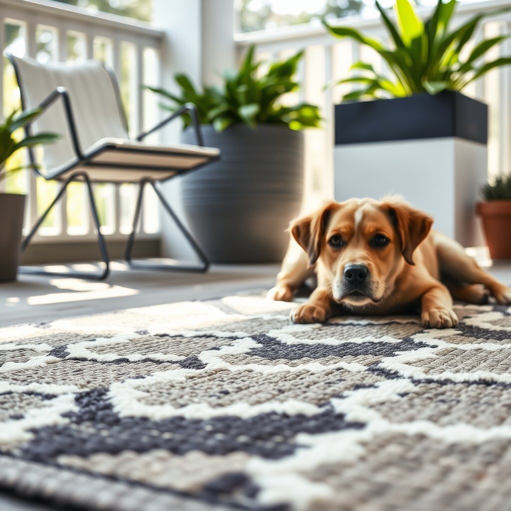outdoor rug in action