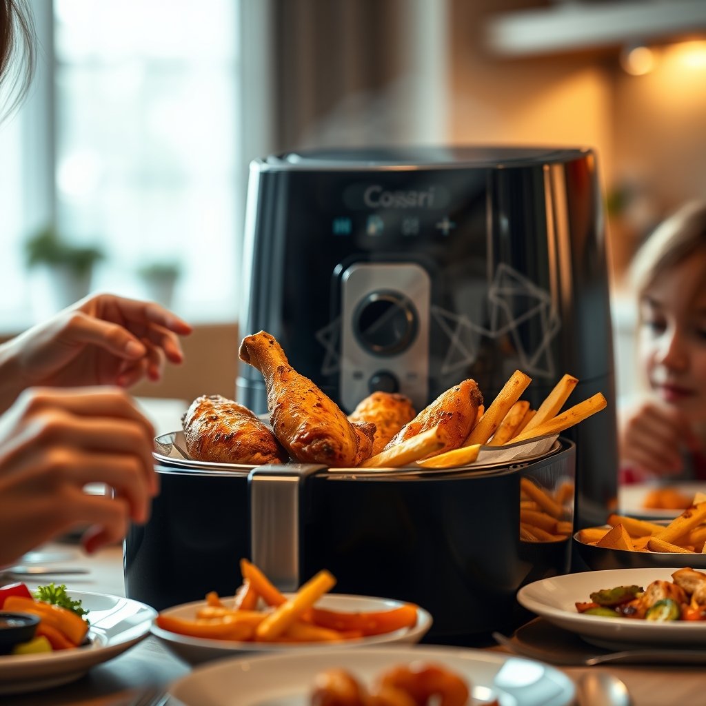 air fryer in action