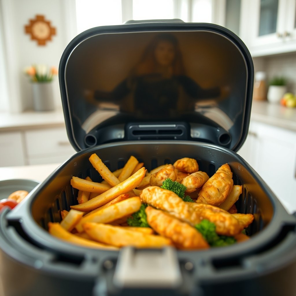 air fryer in action