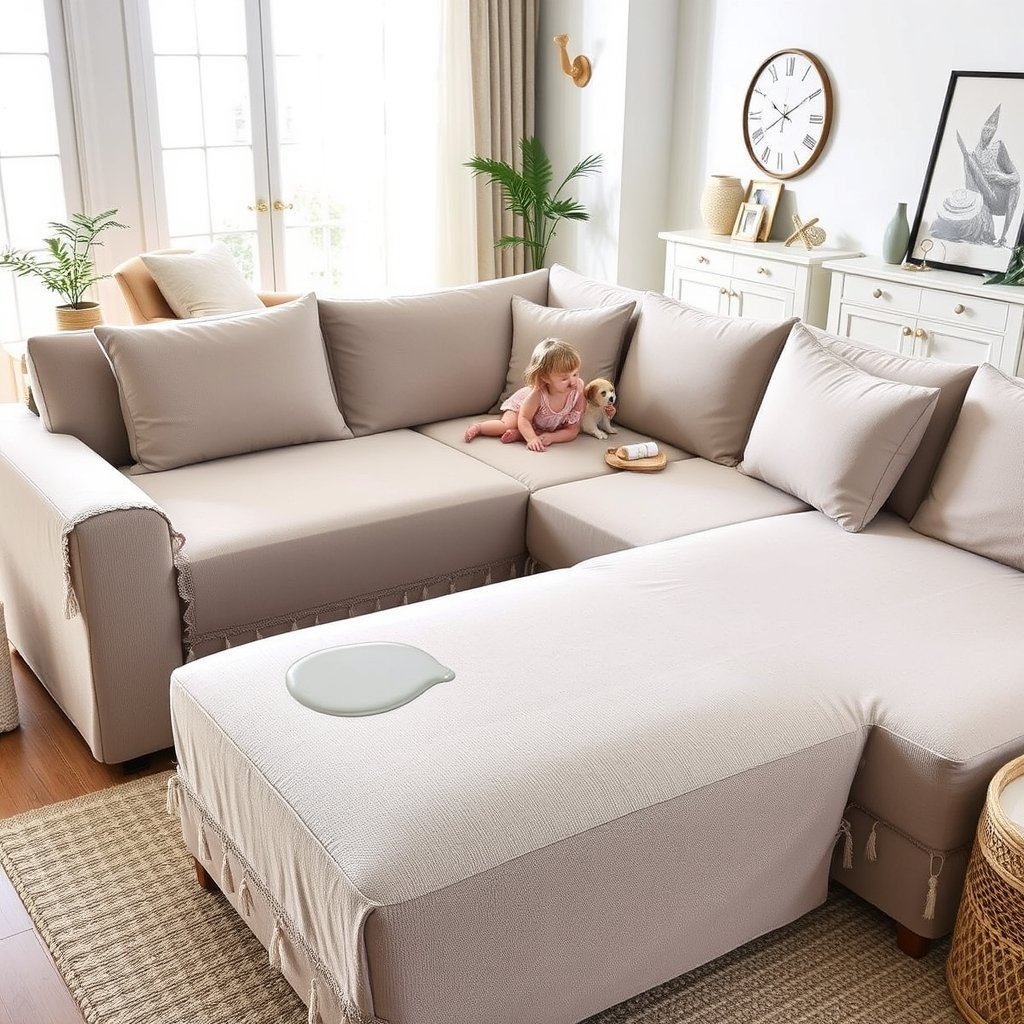 couch cover in action