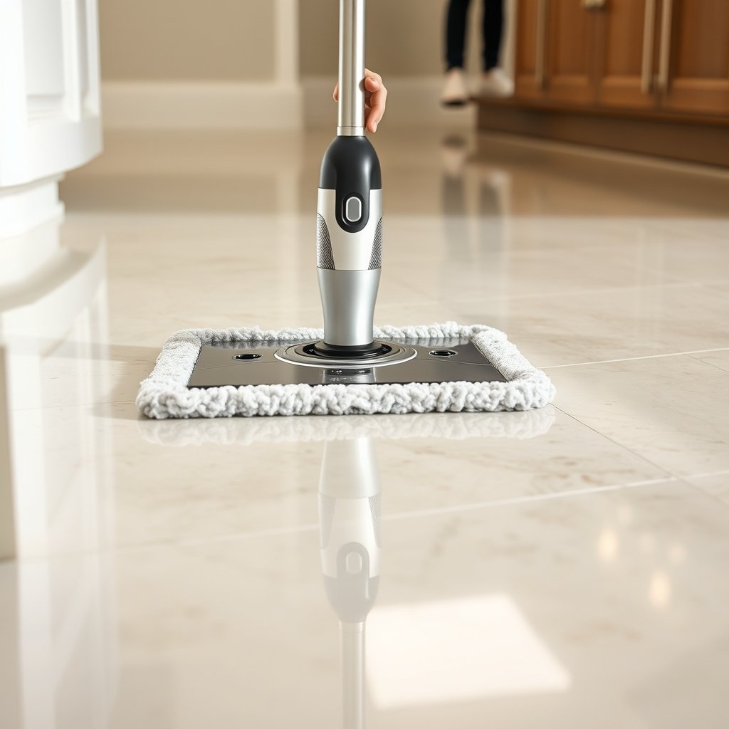 flat mop in action