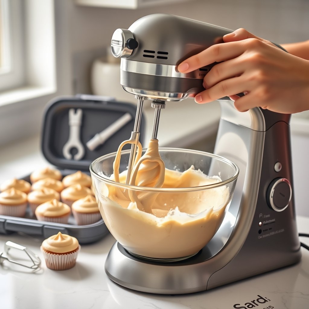 hand mixer in action