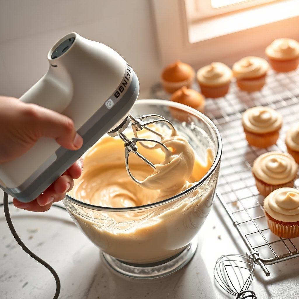 hand mixer in action