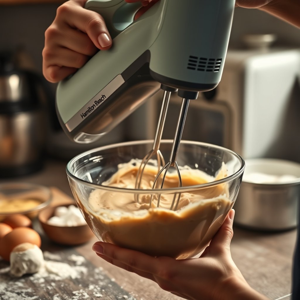 hand mixer in action