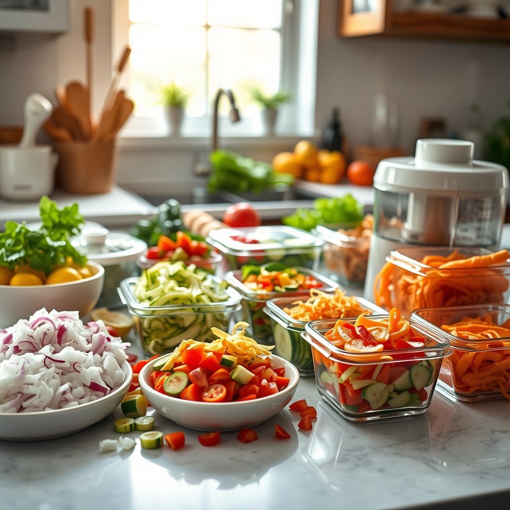 vegetable chopper in action