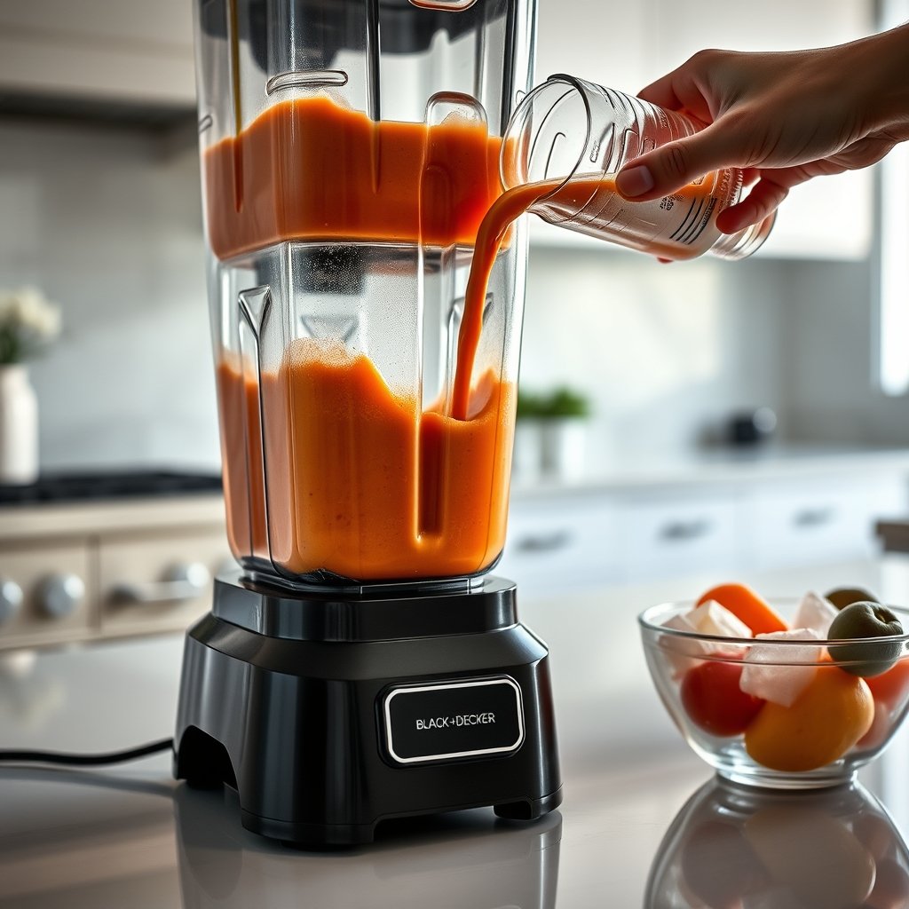 blender countertop in action