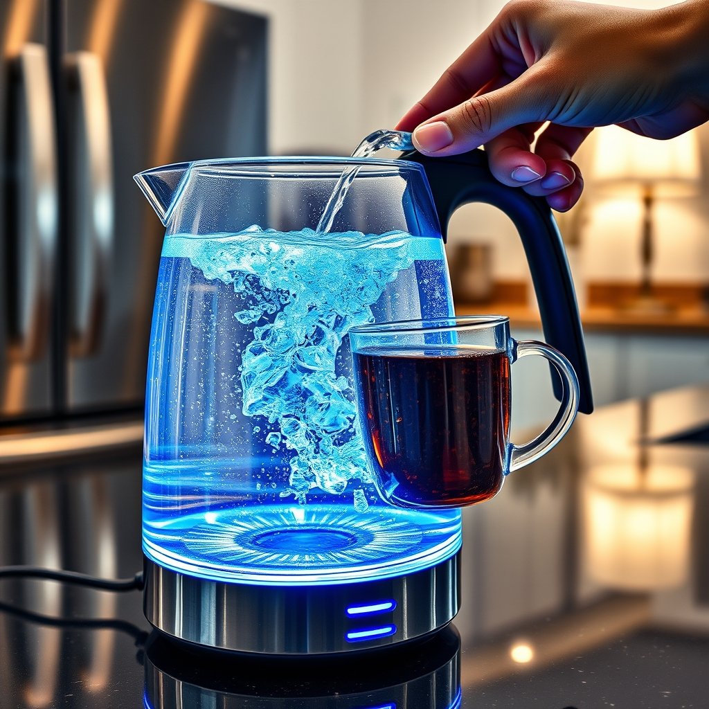 electric kettle in action