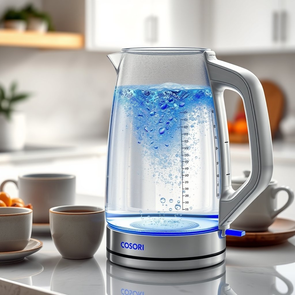 electric kettle in action