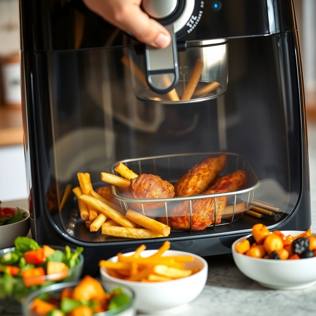 air fryer in action