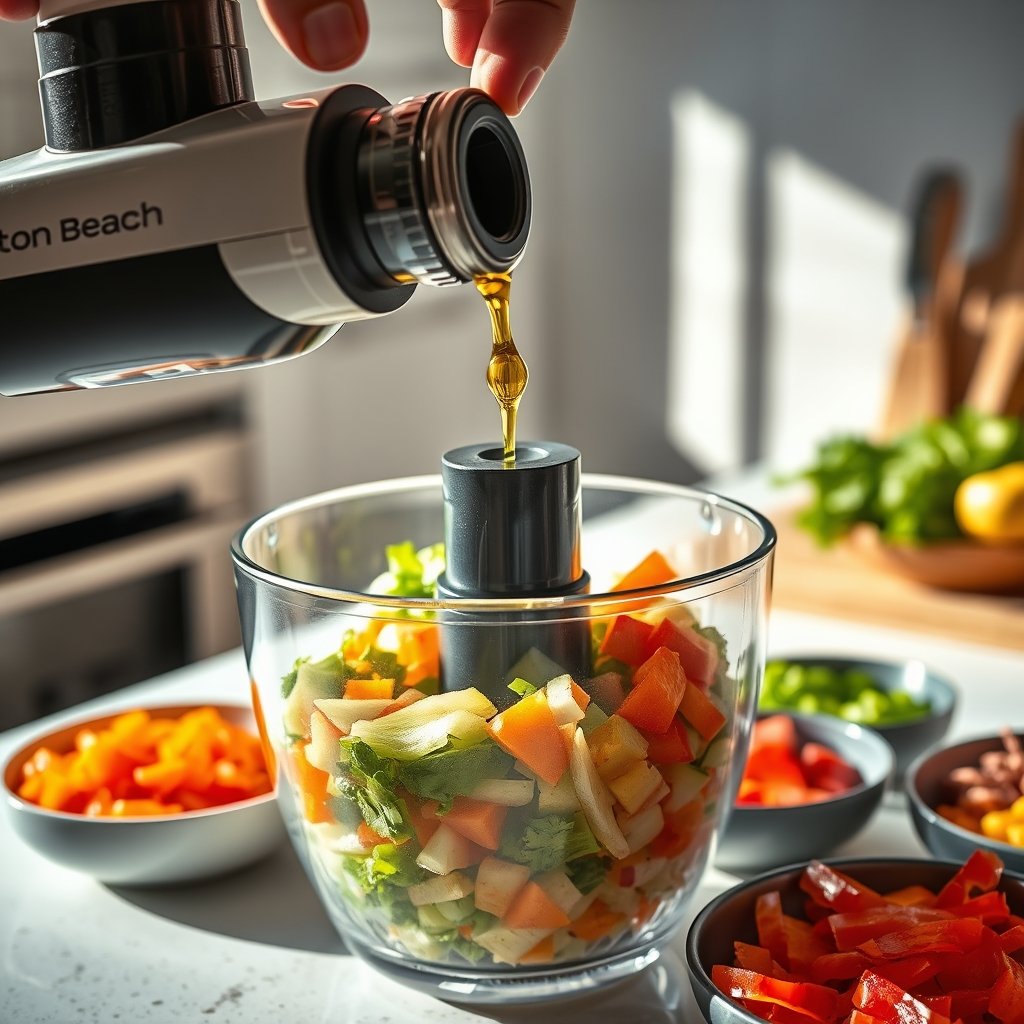 vegetable chopper in action
