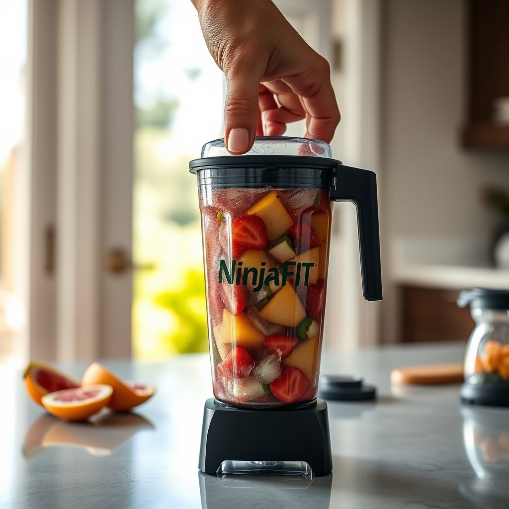 personal blender in action