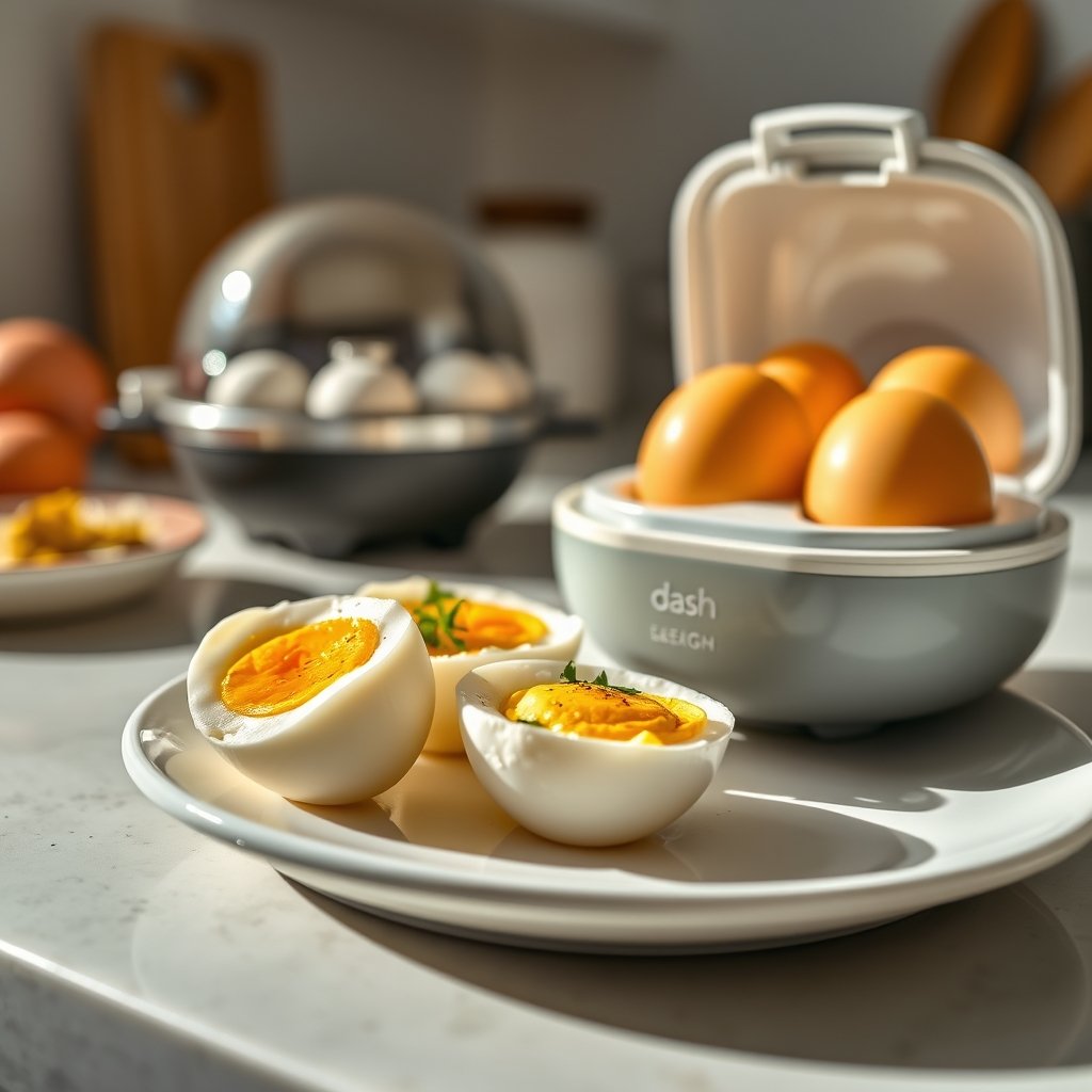 egg cooker in action