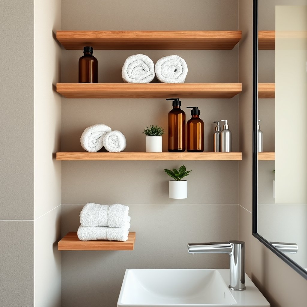 floating shelves in action