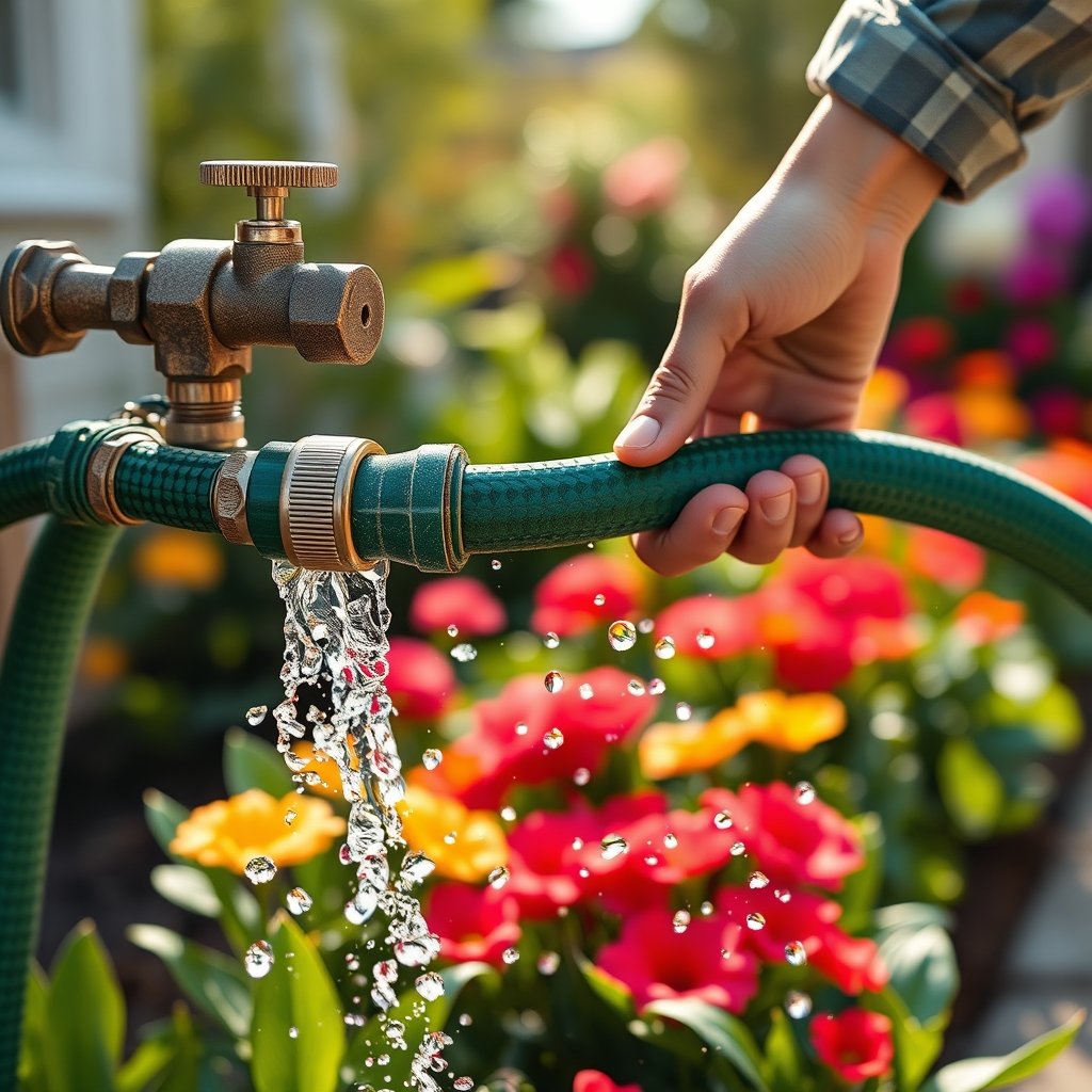 garden hose in action