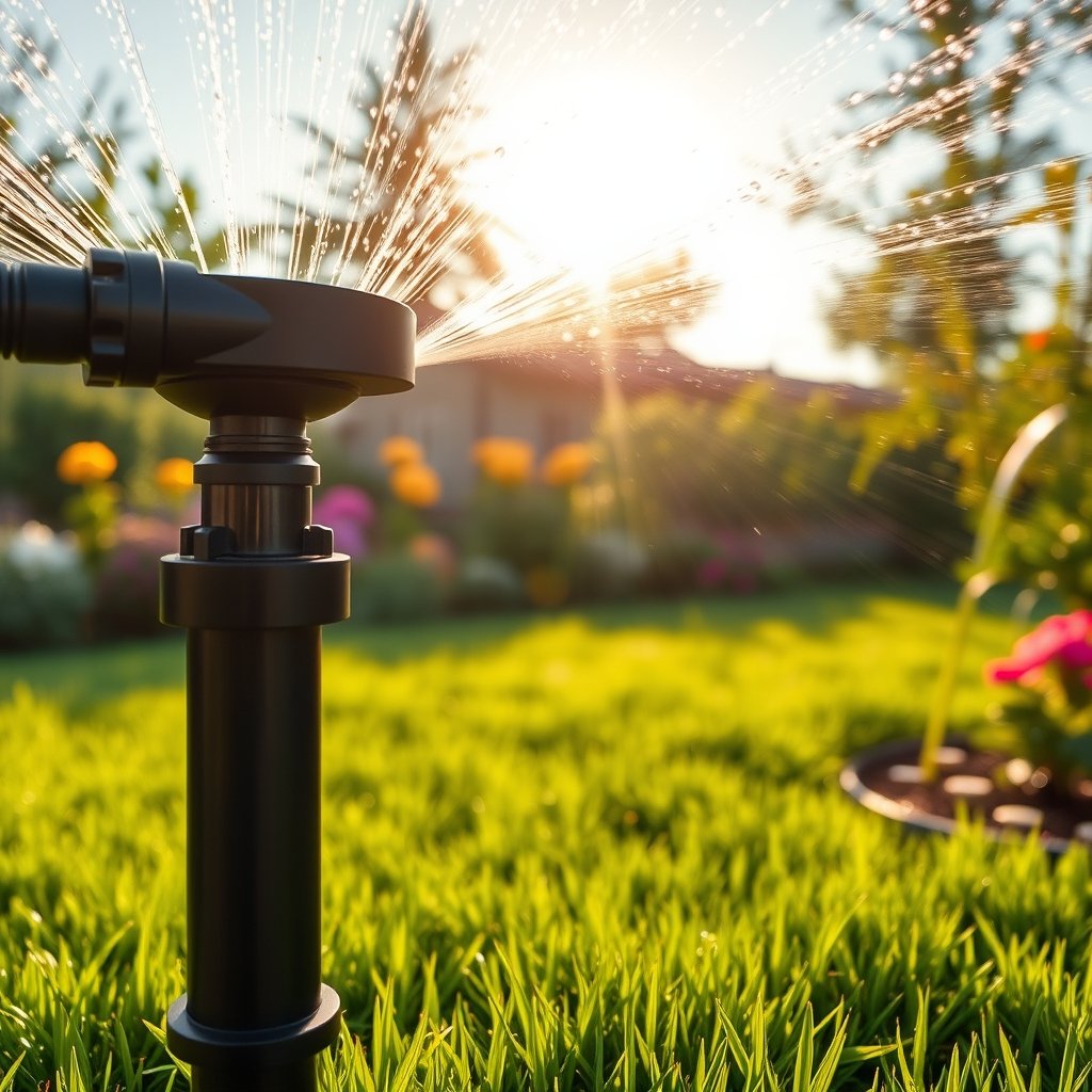 oscillating sprinkler in action