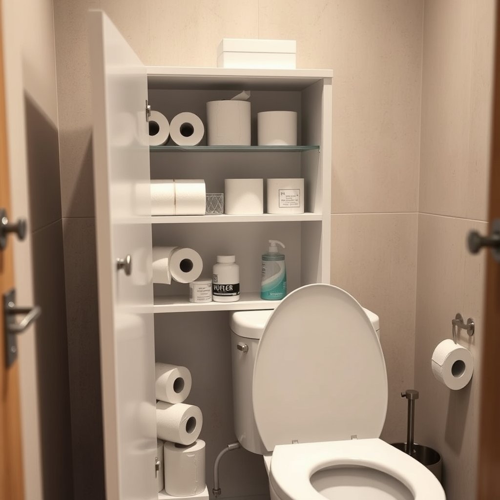 toilet cabinet in action