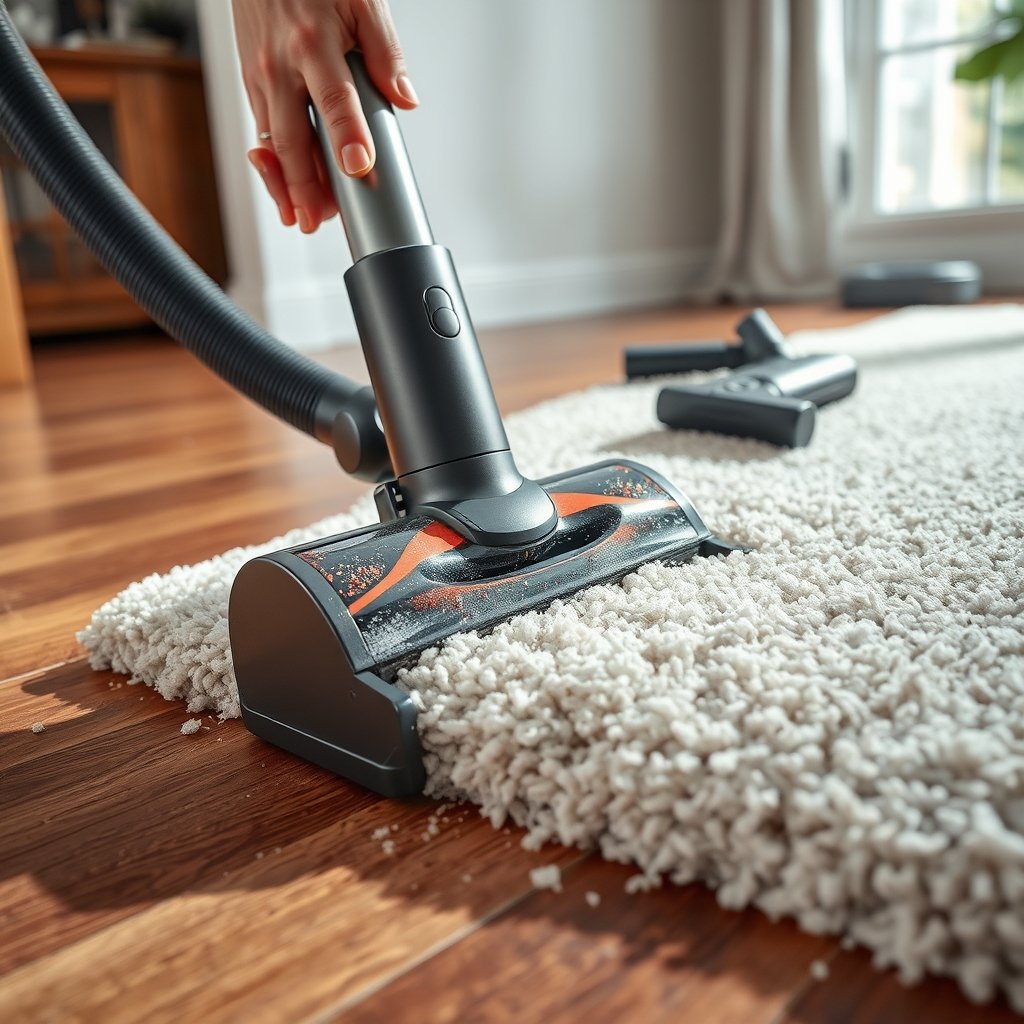 corded vacuum in action
