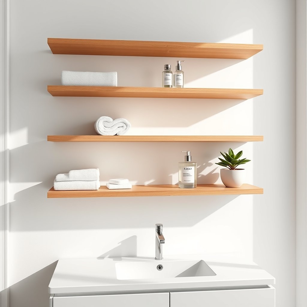 floating shelves in action